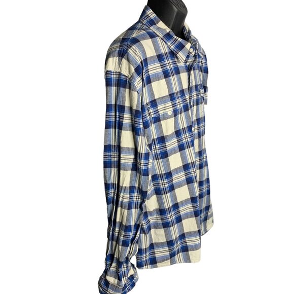 Wrangler Button Up Long Sleeve Shirt 3XL Blue Plaid Flex for Comfort Pockets - Picture 5 of 6